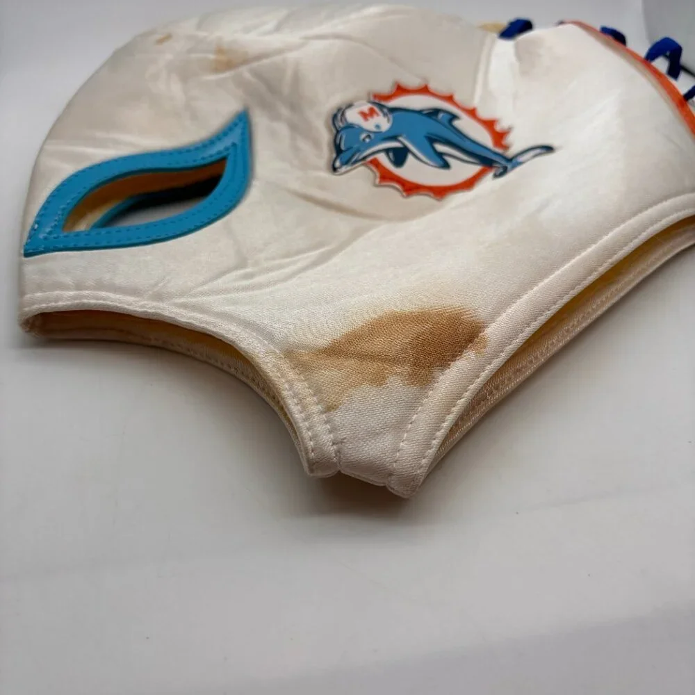 NFL Miami Dolphins Logo Football Team Wrestling Mask with Flaws